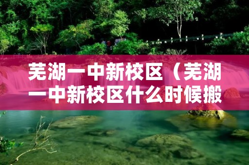 芜湖一中新校区（芜湖一中新校区什么时候搬）