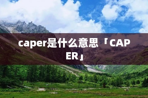 caper是什么意思「CAPER」 caper是什么意思「CAPER」
