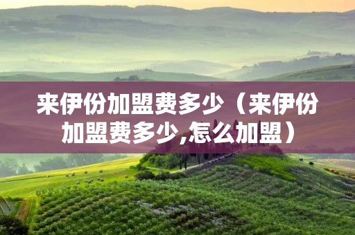 来伊份加盟费多少（来伊份加盟费多少,怎么加盟）