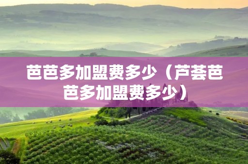 芭芭多加盟费多少(芦荟芭芭多加盟费多少) 芭芭多加盟费多少(芦荟芭芭多加盟费多少)