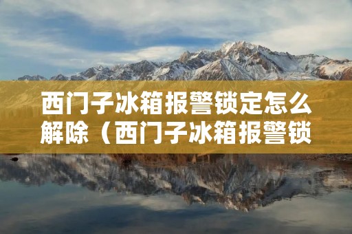 西门子冰箱报警锁定怎么解除（西门子冰箱报警锁定怎么解除啊）