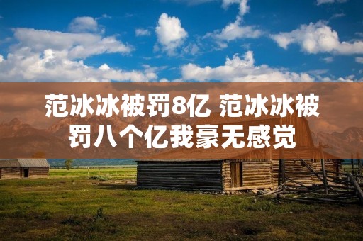范冰冰被罚8亿 范冰冰被罚八个亿我豪无感觉