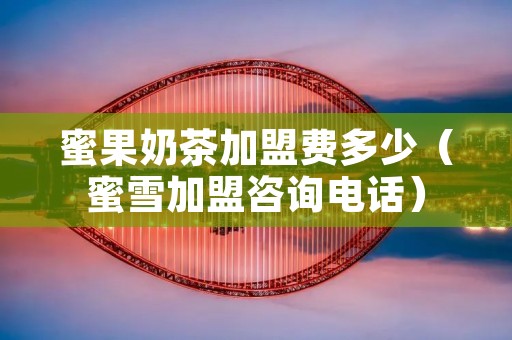 蜜果奶茶加盟费多少（蜜雪加盟咨询**）