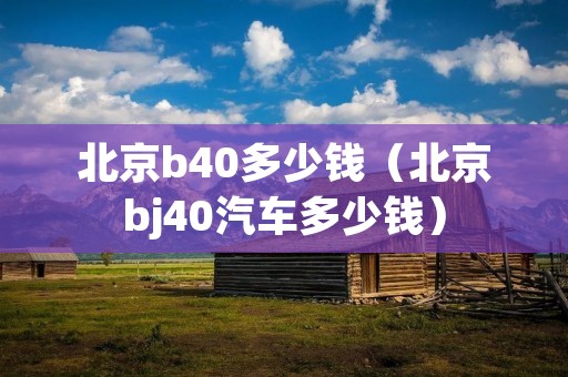 北京b40多少钱(北京bj40汽车多少钱) 北京b40多少钱(北京bj40汽车多少钱)
