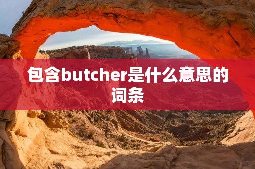 包含butcher是什么意思的词条