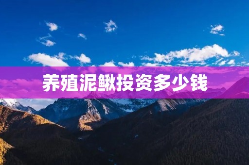 养殖泥鳅投资多少钱 养殖泥鳅投资多少钱