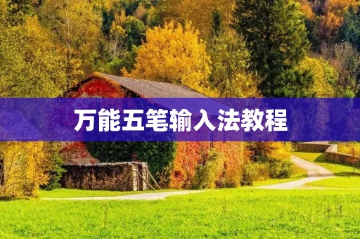 万能五笔输入法教程