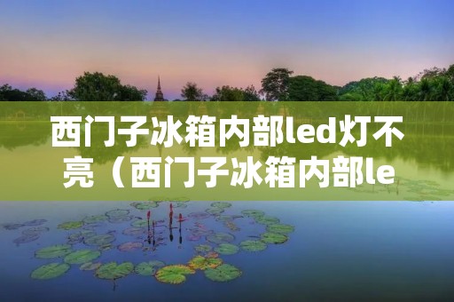 西门子冰箱内部led灯不亮(西门子冰箱内部led灯不亮顶部温度显示屏一直闪显示L0) 西门子冰箱内部led灯不亮(西门子冰箱内部led灯不亮顶部温度显示屏一直闪显示L0)