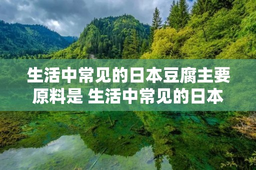 生活中常见的日本豆腐主要原料是 生活中常见的日本豆腐主要原料是哪些