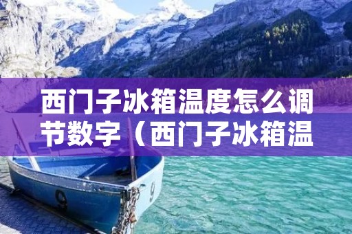 西门子冰箱温度怎么调节数字（西门子冰箱温度调节数字就是温度调节吗）
