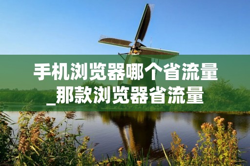 手机浏览器哪个省流量_那款浏览器省流量