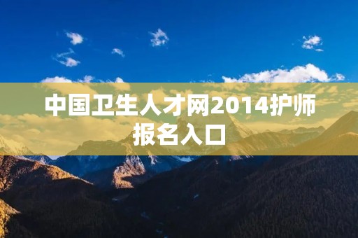 中国卫生人才网2014护师报名入口