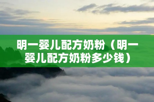 明一婴儿配方奶粉（明一婴儿配方奶粉多少钱）