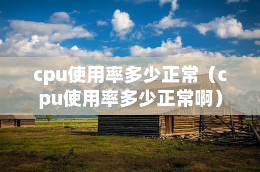 cpu使用率多少正常（cpu使用率多少正常啊）