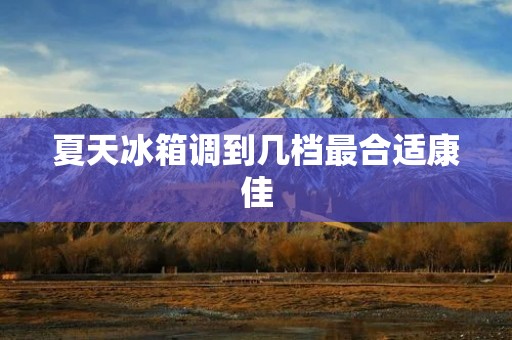 夏天冰箱调到几档最合适康佳