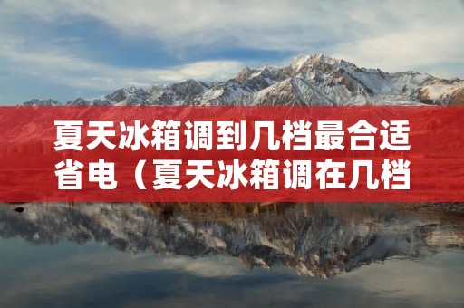 夏天冰箱调到几档最合适省电(夏天冰箱调在几档合适)