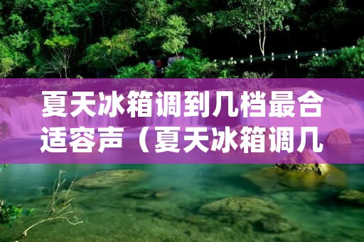 夏天冰箱调到几档最合适容声(夏天冰箱调几档最合适_家用电器)