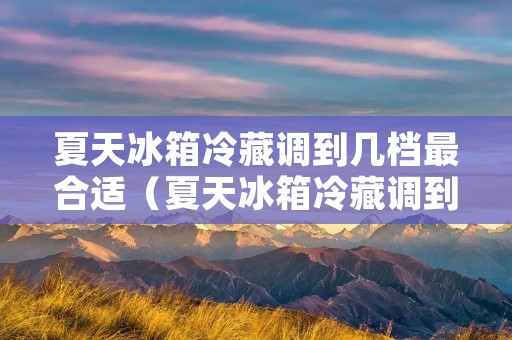 夏天冰箱冷藏调到几档最合适（夏天冰箱冷藏调到几档最合适不会结冰）
