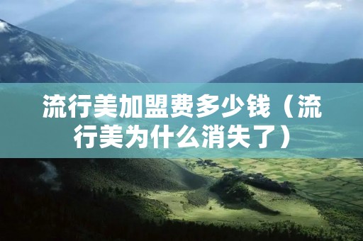 流行美加盟费多少钱(流行美为什么消失了) 流行美加盟费多少钱(流行美为什么消失了)