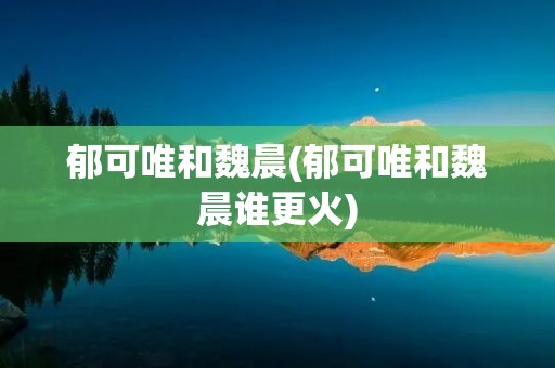 郁可唯和魏晨(郁可唯和魏晨谁更火)