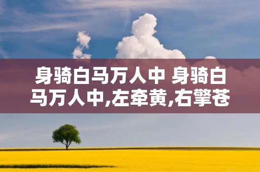 身骑白马万人中 身骑白马万人中,左牵黄,右擎苍
