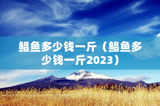 鲳鱼多少钱一斤（鲳鱼多少钱一斤2023）