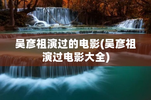 吴彦祖演过的电影(吴彦祖演过电影大全)