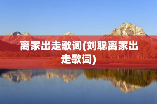 离家出走歌词(刘聪离家出走歌词) 离家出走歌词(刘聪离家出走歌词)