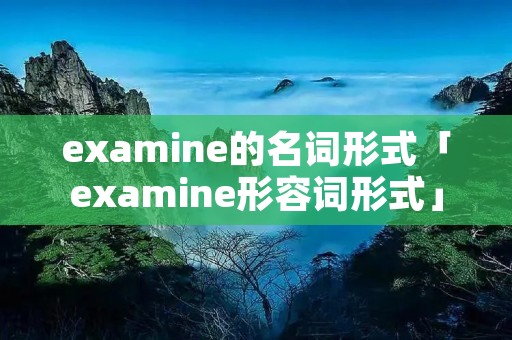 examine的名词形式「examine形容词形式」