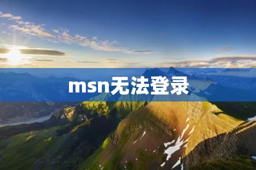 msn无法登录