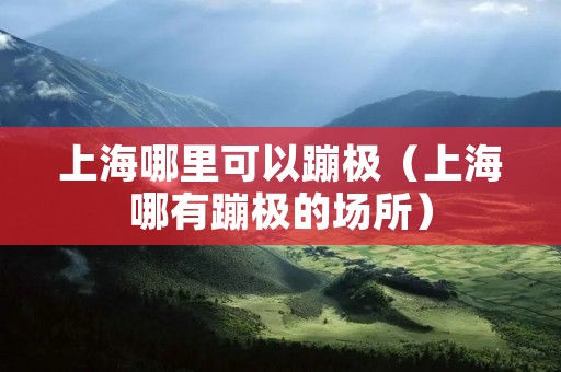 上海哪里可以蹦极（上海哪有蹦极的场所）