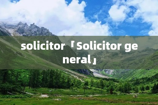 solicitor「Solicitor general」