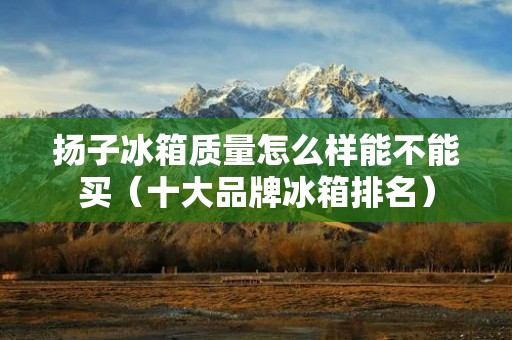 扬子冰箱质量怎么样能不能买(十大品牌冰箱排名)