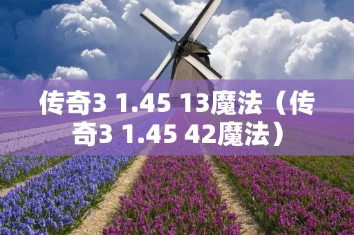 传奇3 1.45 13魔法（传奇3 1.45 42魔法）