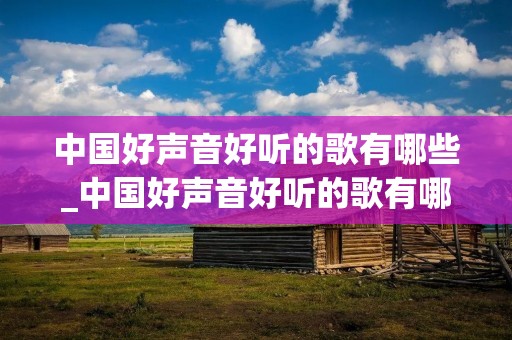 中国好声音好听的歌有哪些_中国好声音好听的歌有哪些名字