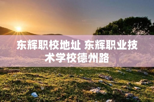 东辉职校地址 东辉职业技术学校德州路