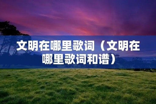 文明在哪里歌词（文明在哪里歌词和谱）