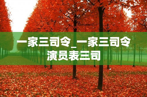 一家三司令_一家三司令演员表三司