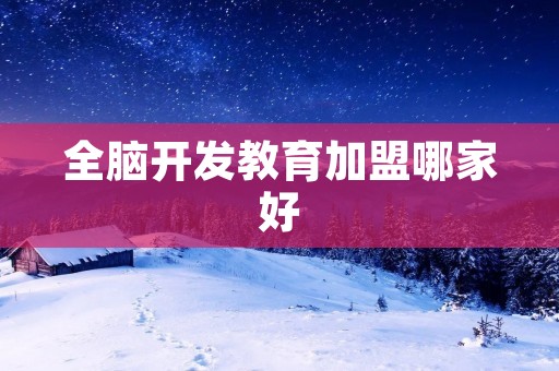 全脑开发教育加盟哪家好