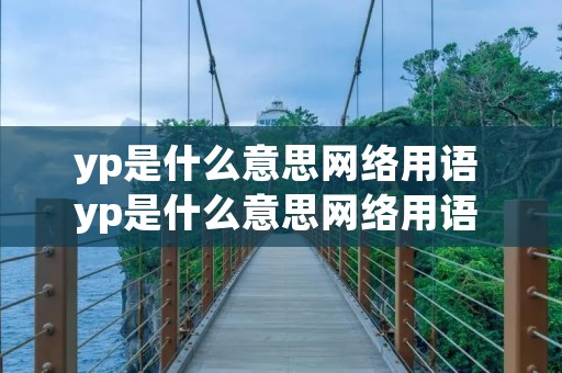 yp是什么意思网络用语 yp是什么意思网络用语 新闻