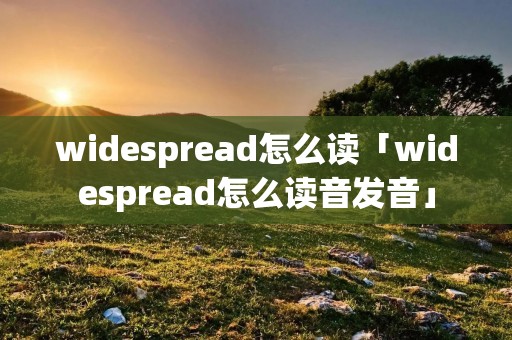 widespread怎么读「widespread怎么读音发音」
