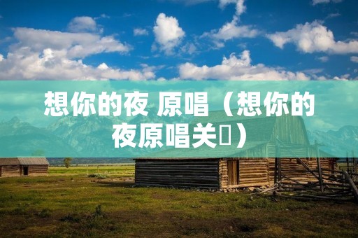 想你的夜 原唱（想你的夜原唱关喆）