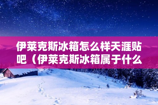 伊莱克斯冰箱怎么样天涯贴吧（伊莱克斯冰箱属于什么档次）