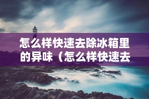 怎么样快速去除冰箱里的异味(怎么样快速去除冰箱里的异味妙招)