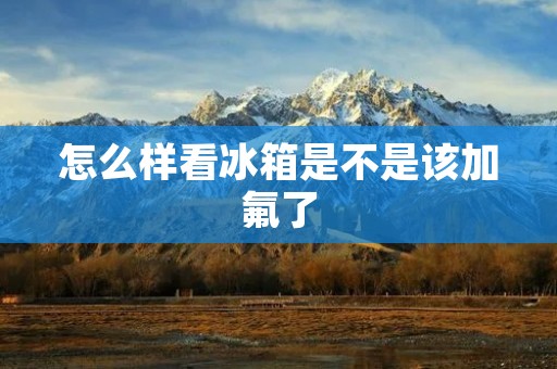 怎么样看冰箱是不是该加氟了