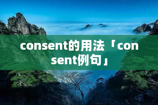 consent的用法「consent例句」