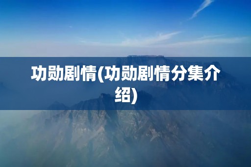 功勋剧情(功勋剧情分集介绍)