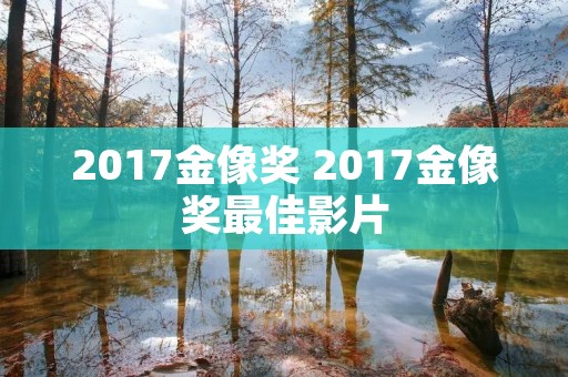 2017金像奖 2017金像奖最佳影片 2017金像奖 2017金像奖最佳影片