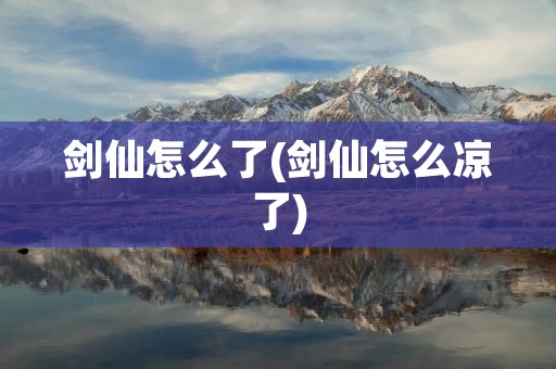 剑仙怎么了(剑仙怎么凉了)