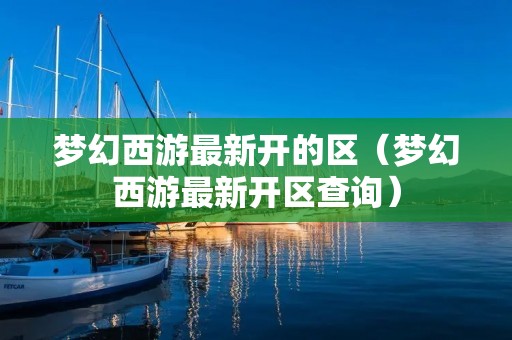 梦幻西游最新开的区（梦幻西游最新开区查询）